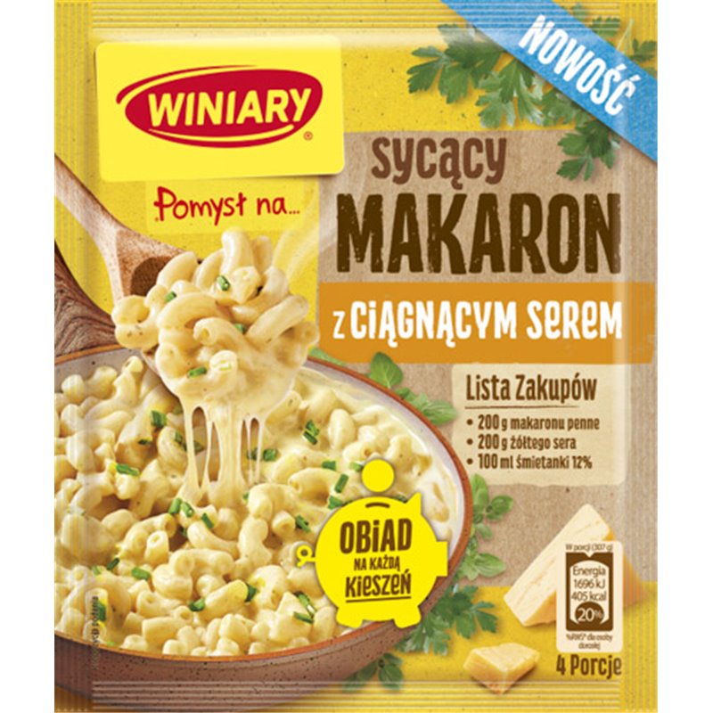 WINIARY POMYSŁ NA SYCĄCY MAKARON Z CIĄGNĄCYM SEREM 28g