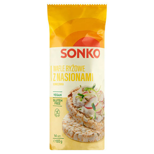 SONKO WAFLE RYŻOWE ZE SŁONECZNIKIEM 130G