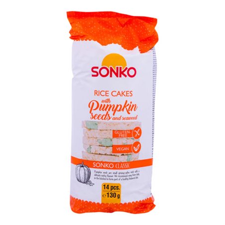 SONKO WAFLE RYŻOWE ZE PESTKAMI DYNI 130G