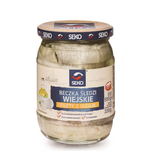 SEKO FILETY ŚLEDZIOWE SŁOIK BECZKA PO WIEJSKU 550g