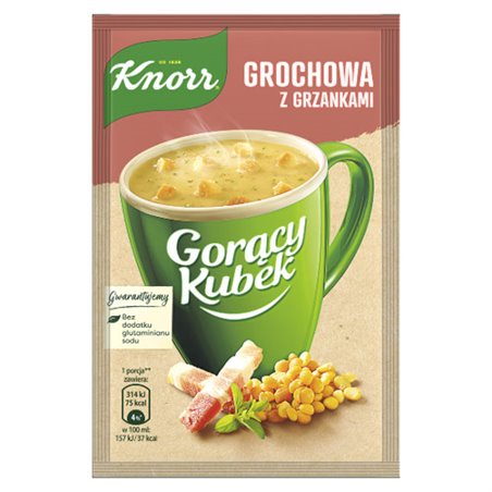 KNORR ZUPA GORĄCY KUBEK GROCHOWA Z GRZANKAMI 21g