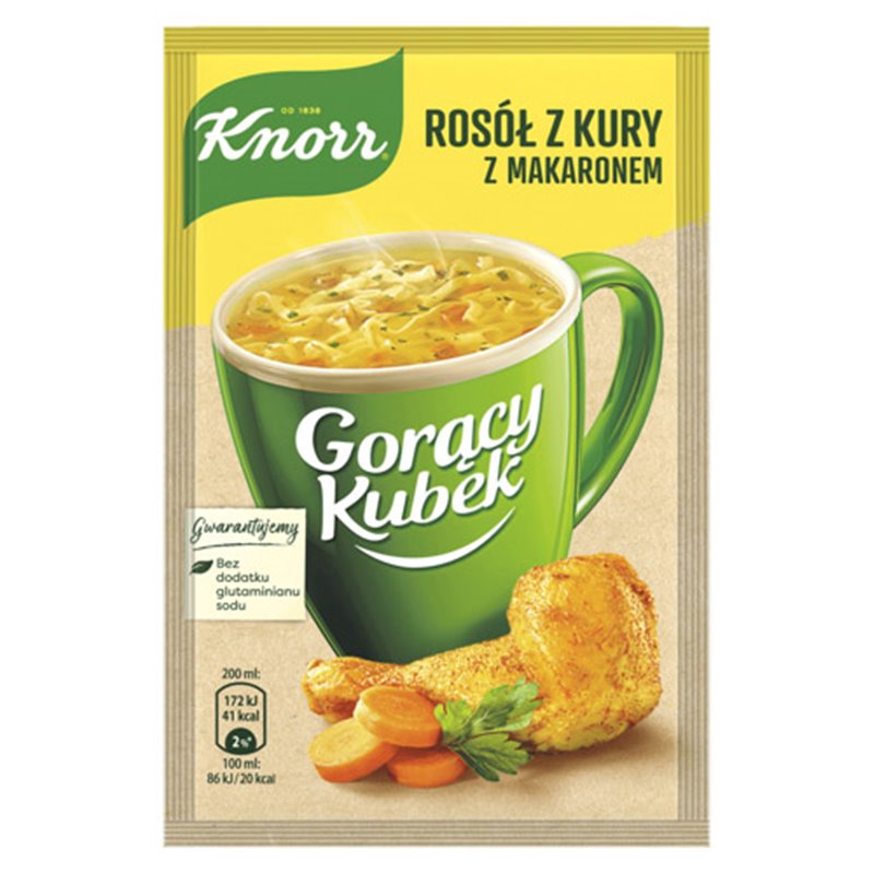 KNORR ZUPA GORĄCY KUBEK ROSÓŁ Z KURY Z MAK. 12g