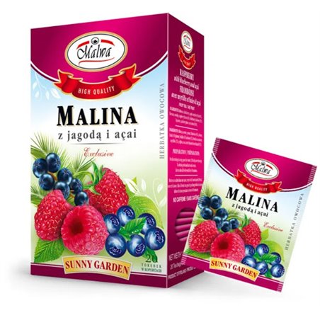 MALWA HERBATA MALINOWA Z JAGODĄ I ACAI 20x2g 40g