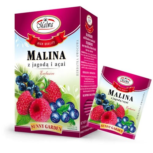 MALWA HERBATA MALINOWA Z JAGODĄ I ACAI 20x2g 40g