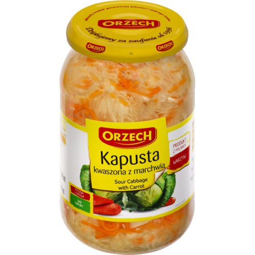 ORZECH KAPUSTA KWASZONA Z MARCHWIĄ 900g