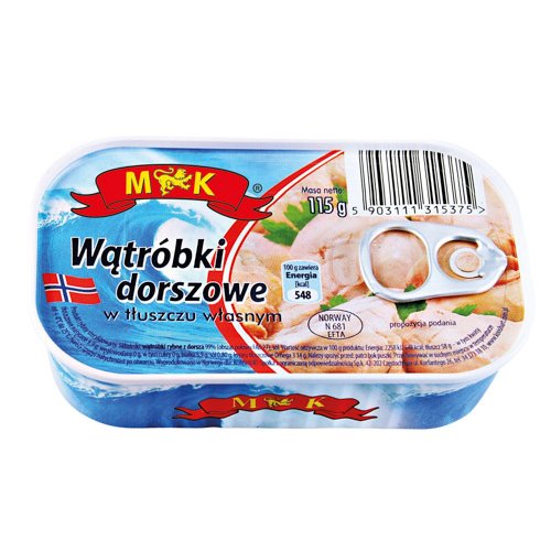 M&K RYBA WĄTRÓBKI DORSZOWE 115g