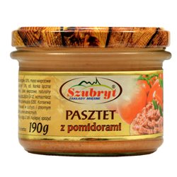 SZUBRYT SŁOIK PASZTET DROBIOWY Z POMIDORAMI 190g