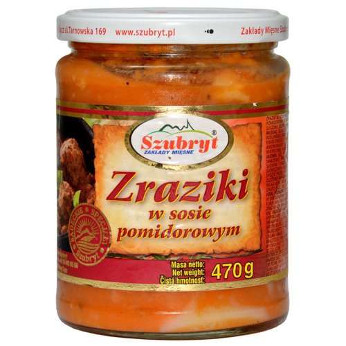 SZUBRYT DANIE ZRAZIKI W SOSIE POMIDOROWYM 470g