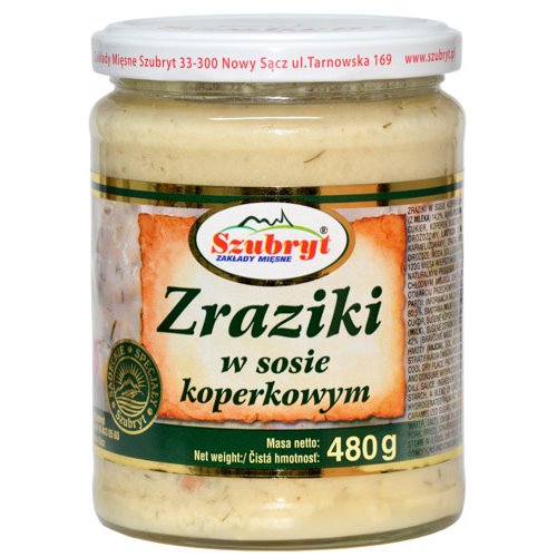 SZUBRYT DANIE ZRAZIKI W SOSIE KOPERKOWYM 480g