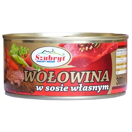 SZUBRYT KONSERWA WOŁOWA W SOSIE WŁASNYM 300g