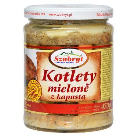 SZUBRYT DANIE KOTLETY MIELONE Z KAPUSTĄ 470g