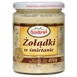 SZUBRYT DANIE ŻOŁĄDKI DROBIOWE W ŚMIETANIE 470g 