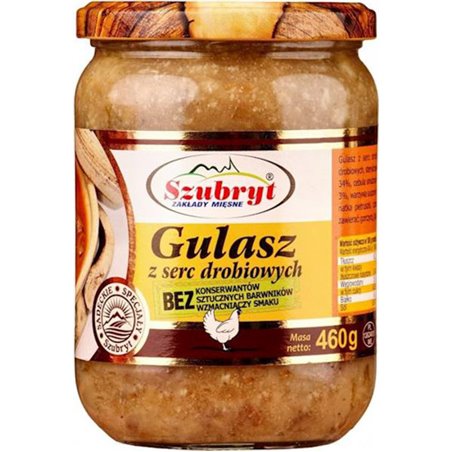 SZUBRYT DANIE GULASZ Z SERC DROBIOWYCH 460g