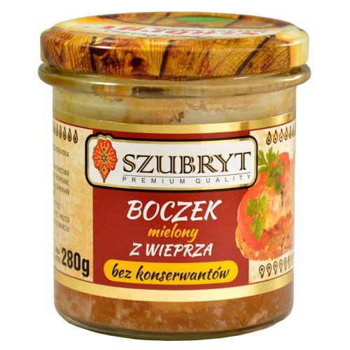 SZUBRYT SŁOIK BOCZEK MIELONY Z WIEPRZA 280g