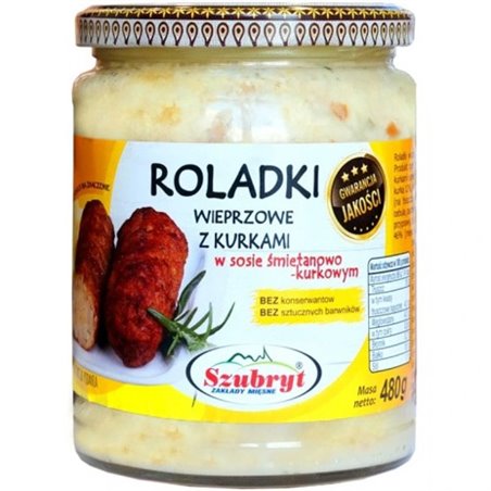 SZUBRYT DANIE ROLADKI Z KURKAMI W SOSIE ŚMIETNAKOWYM 480g