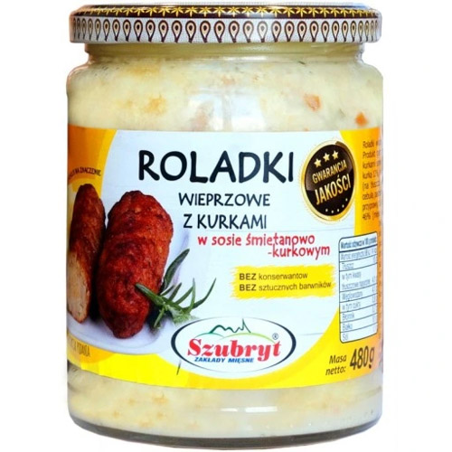 SZUBRYT DANIE ROLADKI Z KURKAMI W SOSIE ŚMIETNAKOWYM 480g