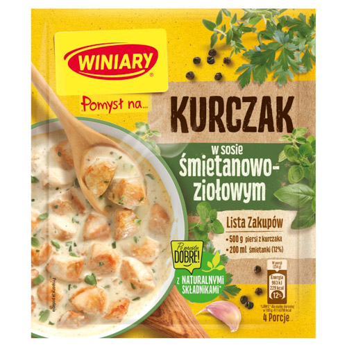 WINIARY POMYSŁ NA KURCZAKA W SOSIE ŚMIETANOWO-ZIOŁOWYM 30g