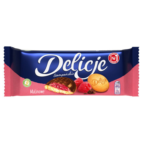 MONDELEZ BISZKOPTY DELICJE SZAMPAŃSKIE MALINOWE 147g