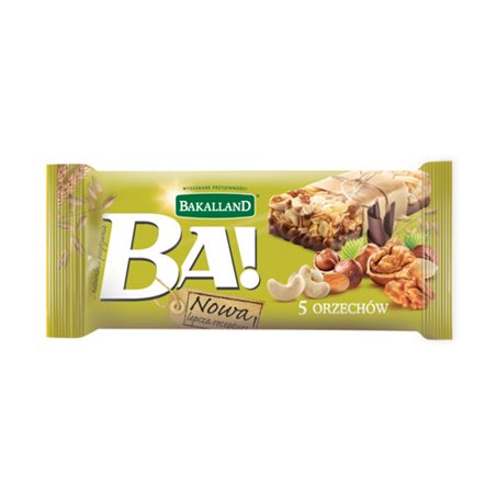 BAKALLAND BATON BA! 5 ORZECHÓW 40g