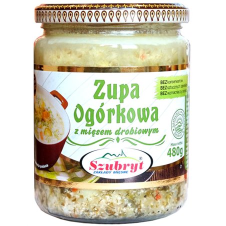 SZUBRYT DANIE ZUPA OGÓRKOWA Z MIĘSEM DROBIOWYM 480g