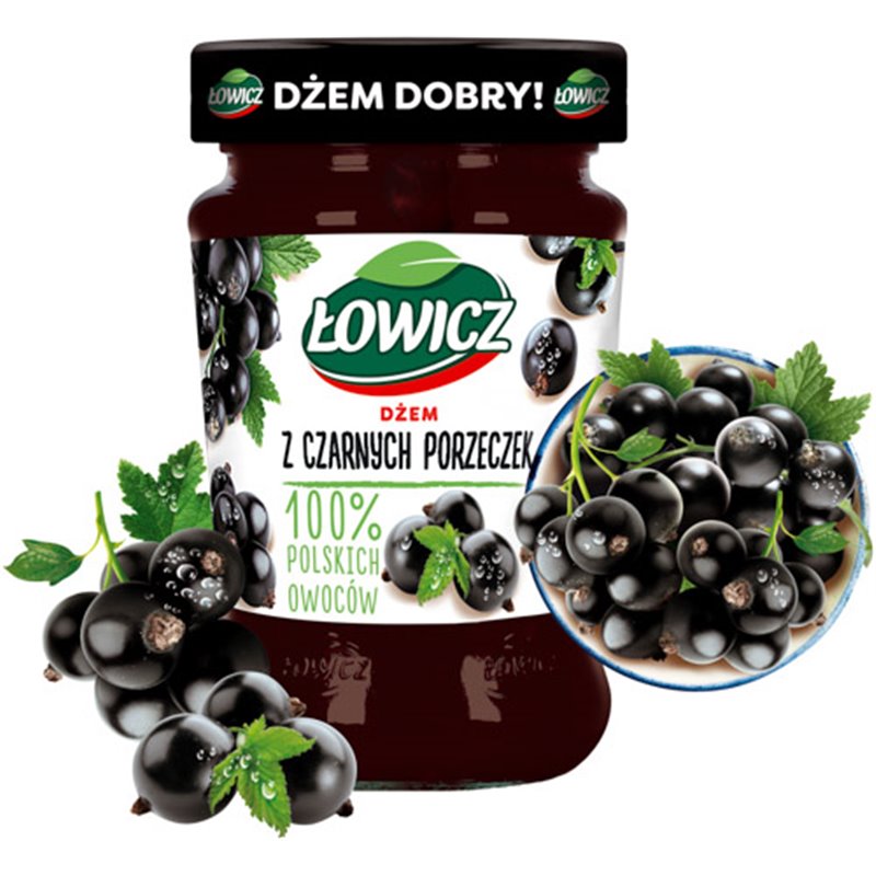 ŁOWICZ DŻEM CZARNA PORZECZKA 280g