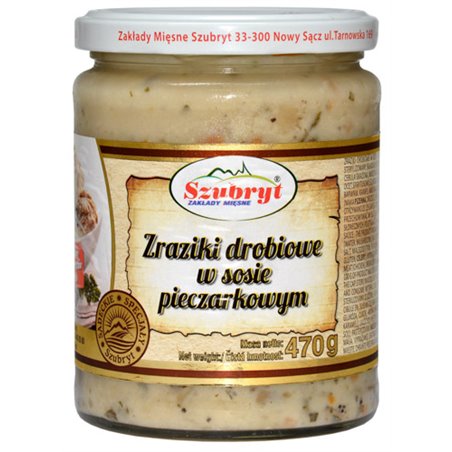 SZUBRYT DANIE ZRAZIKI DROBIOWE W SOSIE PIECZARKOWYM 470g