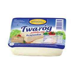WŁOSZCZOWA SER TWARÓG PÓŁTŁUSTY 400g