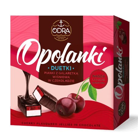 ODRA CZEKOLADKI DUETKA MLECZKO Z GALARETKĄ WIŚNIOWĄ 400g