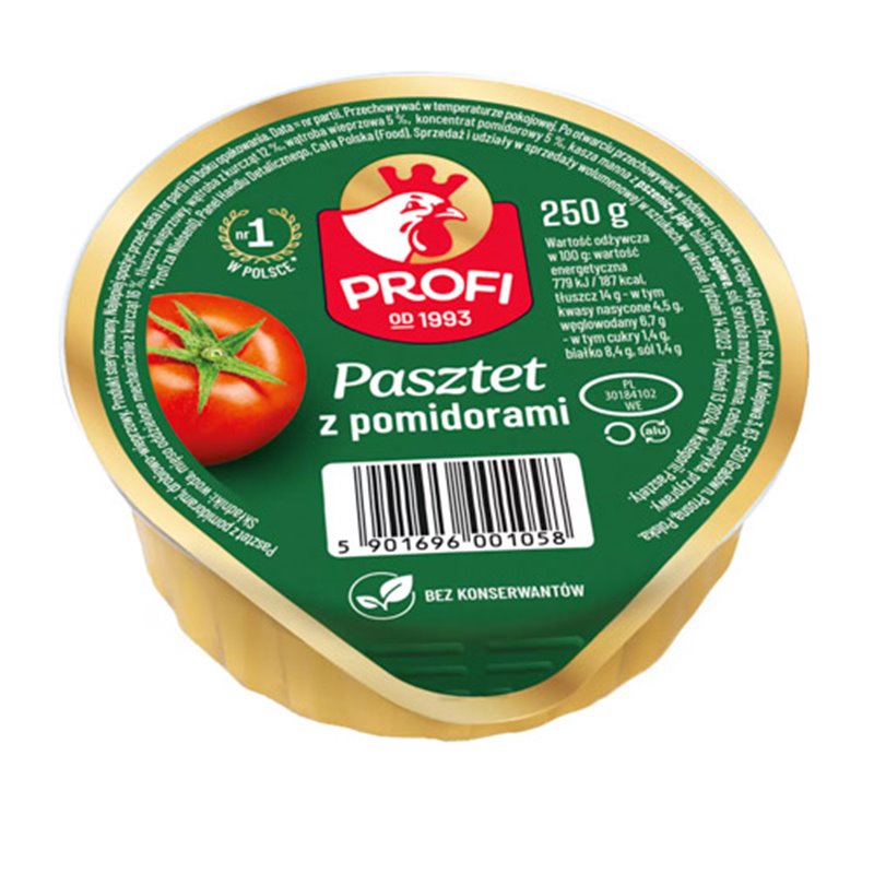 PROFI PASZTET Z DROBIEM I POMIDOREM 250g