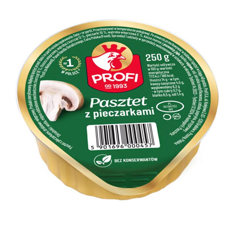 PROFI PASZTET Z DROBIEM I PIECZARKAMI 250g