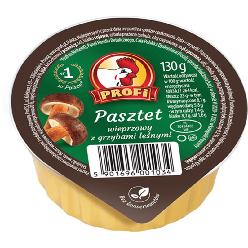 PROFI PASZTET WIEJSKI Z GRZYBAMI 130g