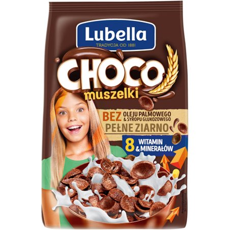 LUBELLA PŁATKI MLEKOŁAKI MUSZELKI CZEKOLADOWE 500g