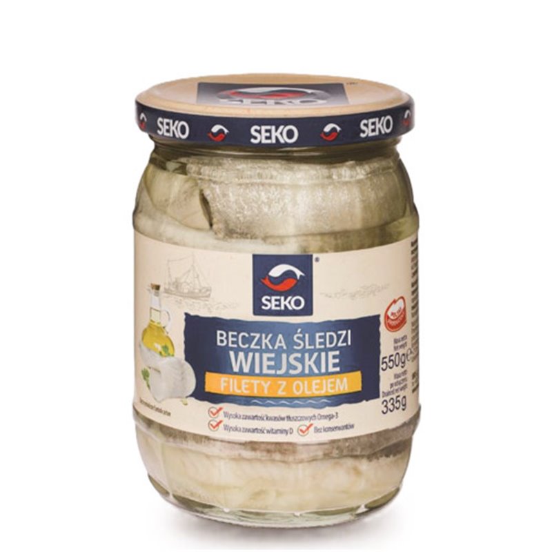 SEKO FILETY ŚLEDZIOWE SŁOIK BECZKA PO WIEJSKU 550g