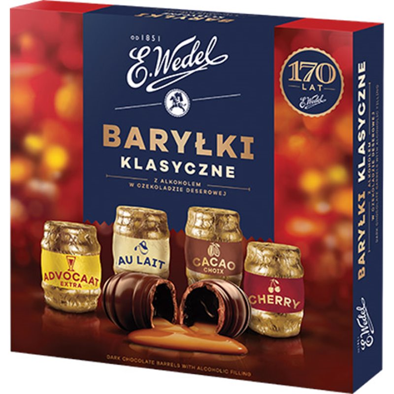 WEDEL BOMBONIERKA BARYŁKI Z LIKIEREM 200g